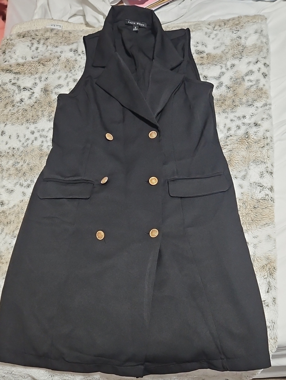 Haute Monde Double-Breasted Vest in Black Size Small Like New